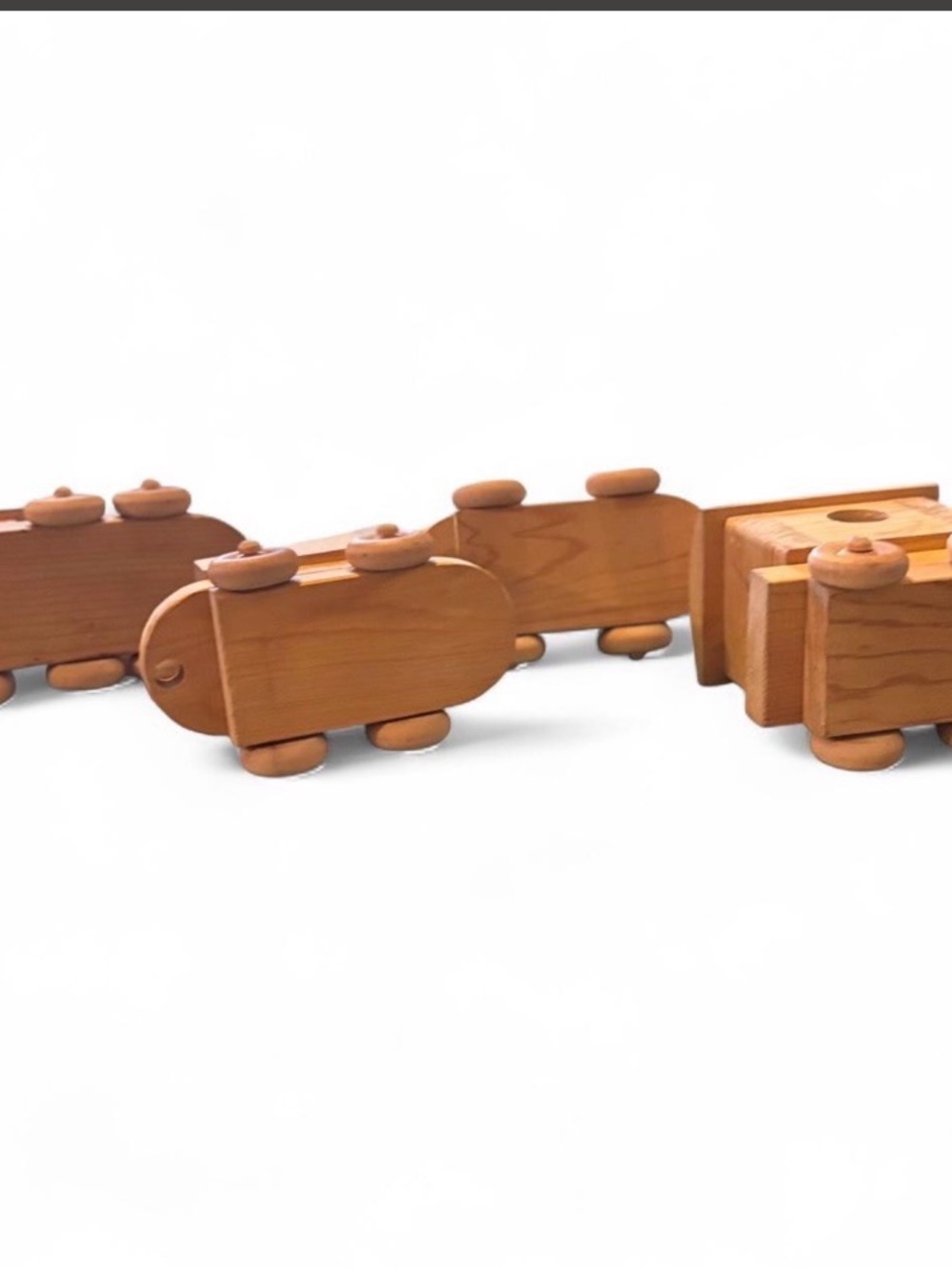 Handmade wooden train set with 4 pieces. #wooden #handmade - Picture 7 of 7